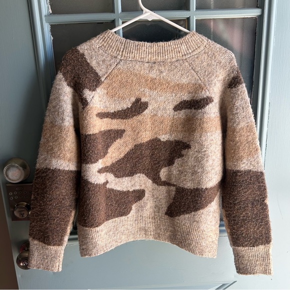 Anthropologie Moth Marjorie Camo Print Comfy Pullover Knit Sweater Neutral M - Picture 4 of 10